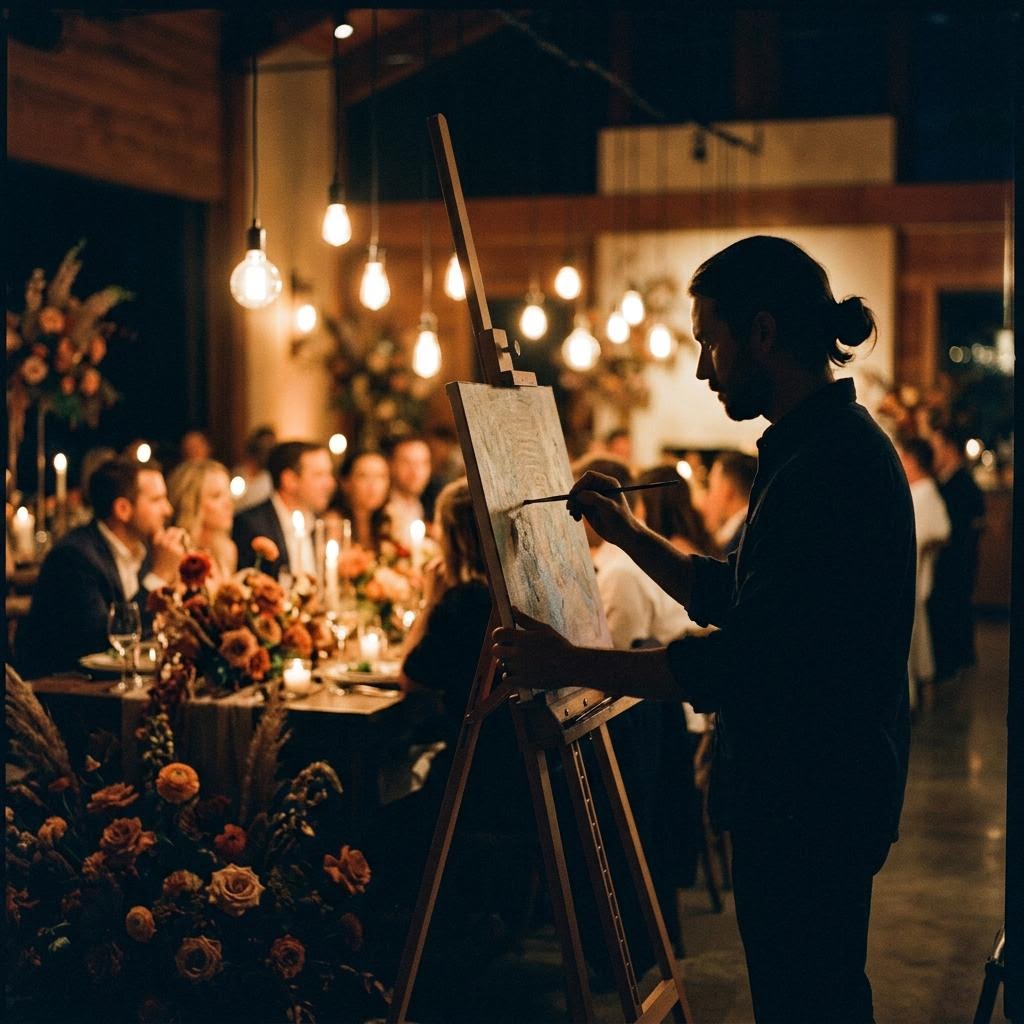 Conceptual scene of live painting for private parties